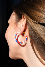 Load image into Gallery viewer, Camy Hoops - Red, White & Blue