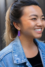 Load image into Gallery viewer, Mia Mini Earrings - Purple Glitter