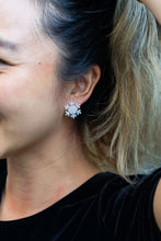 Load image into Gallery viewer, Snowflake Studs - Silver Glitter