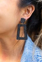 Load image into Gallery viewer, Avery Earrings - Black Glitter