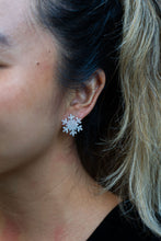 Load image into Gallery viewer, Snowflake Studs - Silver Glitter