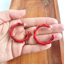 Load image into Gallery viewer, Scarlett Hoops - Crimson Red