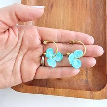 Load image into Gallery viewer, Magnolia Hoops - Aqua