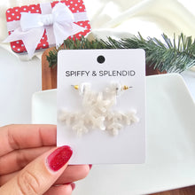 Load image into Gallery viewer, Snowflake Hoops - Cream