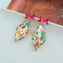 Load image into Gallery viewer, Vintage Ornament Earrings - Gold Tinsel