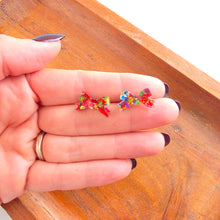 Load image into Gallery viewer, Noelle Bow Studs - Red Tinsel
