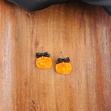 Load image into Gallery viewer, Bow Pumpkin Patch Earrings - Orange