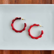 Load image into Gallery viewer, Scarlett Hoops - Crimson Red
