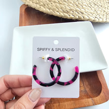 Load image into Gallery viewer, Camy Hoops - Fuchsia Tortoise