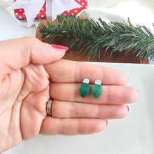 Load image into Gallery viewer, Christmas Light Studs - Green Shimmer
