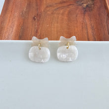 Load image into Gallery viewer, Bow Pumpkin Patch Earrings - Cashmere & Cream