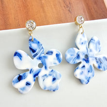 Load image into Gallery viewer, Petunia Earrings - Greek Goddess Blue