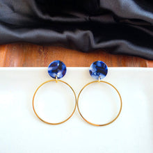 Load image into Gallery viewer, Amelia Earrings - Midnight Marble