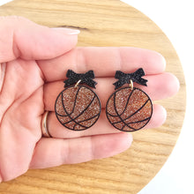 Load image into Gallery viewer, Bow Basketball Earrings
