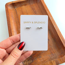 Load image into Gallery viewer, Luxe Dainty Dachshund Studs - Silver