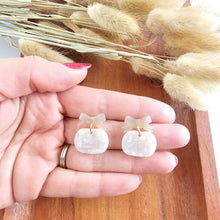 Load image into Gallery viewer, Bow Pumpkin Patch Earrings - Cashmere & Cream