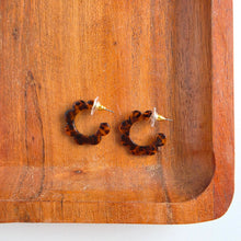 Load image into Gallery viewer, Flora Mini Hoops - Amber Dot