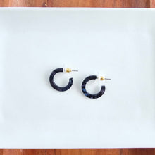 Load image into Gallery viewer, Micro Cam Mini Hoops - Midnight Shimmer