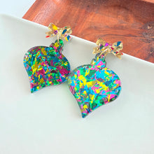 Load image into Gallery viewer, Vintage Ornament Earrings - Green Tinsel