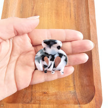 Load image into Gallery viewer, Claire Hair Claw Trio - Blue Tortoise, Snow Tortoise, and Fuchsia Tortoise