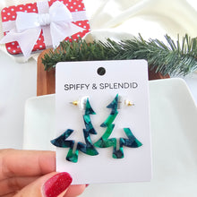 Load image into Gallery viewer, Christmas Tree Hoops - Dark Green