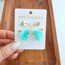 Load image into Gallery viewer, Magnolia Hoops - Aqua
