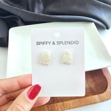 Load image into Gallery viewer, Mini Ghost Studs - White Shimmer