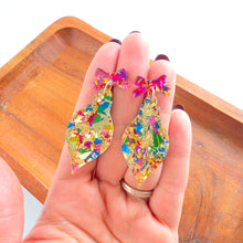 Load image into Gallery viewer, Vintage Ornament Earrings - Gold Tinsel