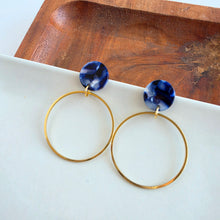 Load image into Gallery viewer, Amelia Earrings - Midnight Marble