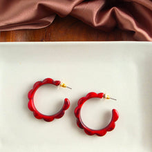 Load image into Gallery viewer, Scarlett Hoops - Crimson Red