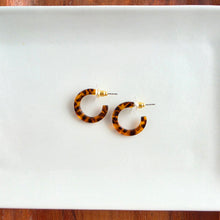Load image into Gallery viewer, Micro Hoops - Amber Dot