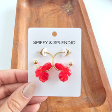 Load image into Gallery viewer, Magnolia Hoops - Poppy Red
