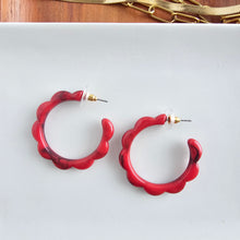 Load image into Gallery viewer, Scarlett Hoops - Crimson Red