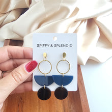 Load image into Gallery viewer, Wren Earrings - Navy & Mahogany
