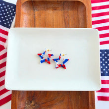 Load image into Gallery viewer, Mini Star Hoops - Red, White & Blue