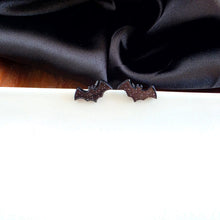 Load image into Gallery viewer, Bat Studs - Black Glitter