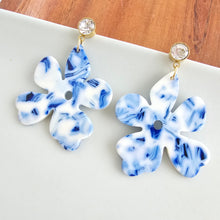 Load image into Gallery viewer, Petunia Earrings - Greek Goddess Blue