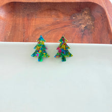 Load image into Gallery viewer, Christmas Tree Studs - Green Tinsel