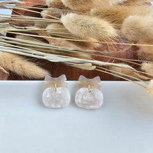 Load image into Gallery viewer, Bow Pumpkin Patch Earrings - Cashmere & Cream