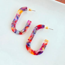 Load image into Gallery viewer, Jenna Hoops - Jewel Stained Glass