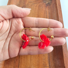 Load image into Gallery viewer, Magnolia Hoops - Poppy Red