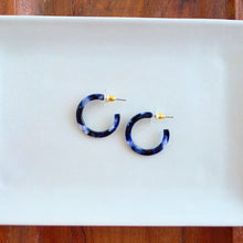 Load image into Gallery viewer, Cam Mini Hoops - Midnight Marble