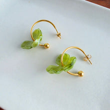 Load image into Gallery viewer, Magnolia Hoops - Olive Green