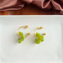 Load image into Gallery viewer, Magnolia Hoops - Olive Green