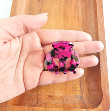 Load image into Gallery viewer, Claire Hair Claw Trio - Blue Tortoise, Snow Tortoise, and Fuchsia Tortoise