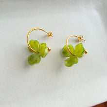 Load image into Gallery viewer, Magnolia Hoops - Olive Green