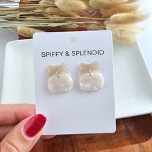 Load image into Gallery viewer, Bow Pumpkin Patch Earrings - Cashmere & Cream