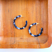 Load image into Gallery viewer, Camy Hoops - Midnight Marble