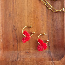 Load image into Gallery viewer, Magnolia Hoops - Poppy Red
