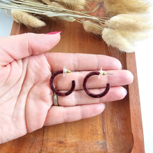 Load image into Gallery viewer, Cam Mini Hoops - Maroon